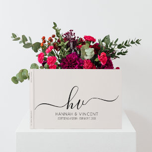 Wedding Monogram Calligraphy Script Minimal Chic Guest Book