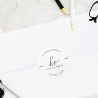 Wedding Monogram Calligraphy Script Return Address