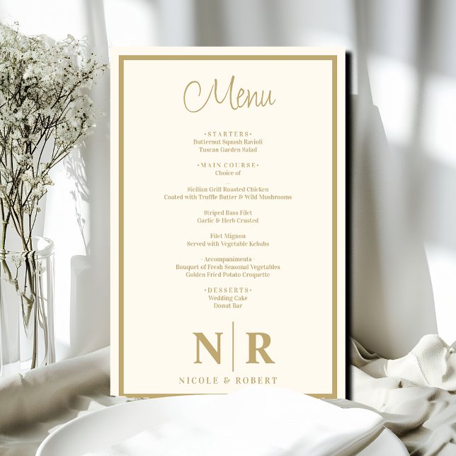 Wedding Monogram Customised Rehearsal Dinner Menu (Creator Uploaded)