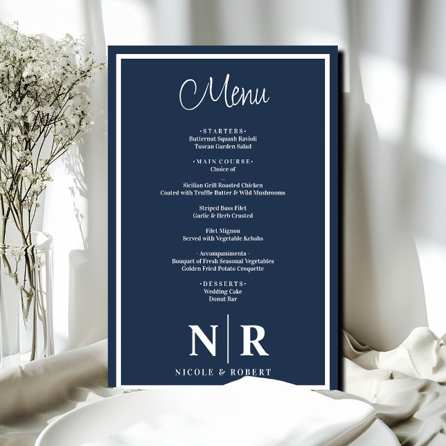 Wedding Monogram Customised Rehearsal Dinner Menu (Creator Uploaded)