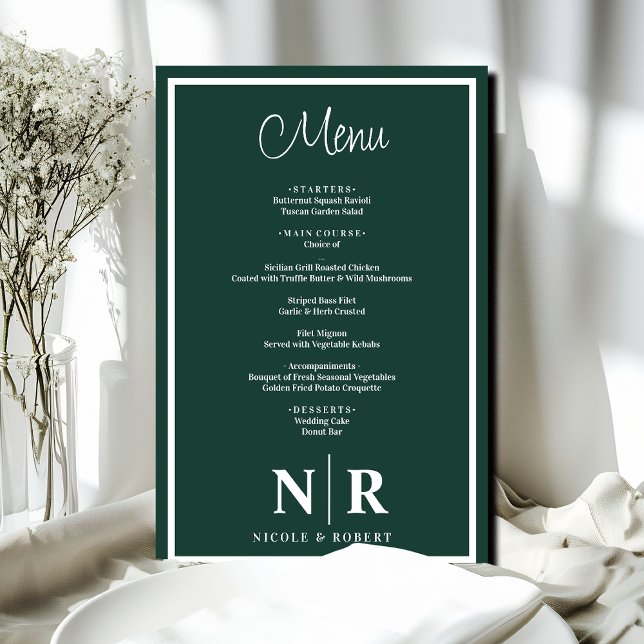 Wedding Monogram Customised Rehearsal Dinner Menu (Creator Uploaded)