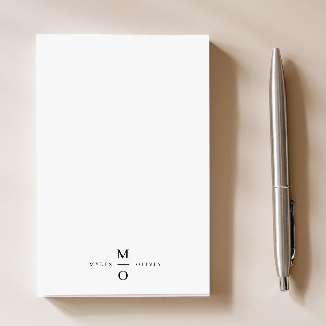 Wedding Monogram Elegant Minimalist Simple White Post-it Notes (Creator Uploaded)