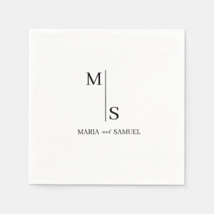 wedding monogram Elegant Simple  Minimalist Napkin