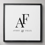 Wedding Monogram Elegant Simple Minimalist Peel And Stick Photo Tile<br><div class="desc">A simple wedding monogram design with classic traditional typography in black in an elegant style. The text can be easily be customised with your names for the perfectly personalised design!</div>