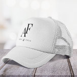 Wedding Monogram Elegant Simple Minimalist Trucker Hat<br><div class="desc">A simple wedding monogram hat with classic traditional typography in black in an elegant style. The text can be easily be customised with your names for the perfectly personalised design!</div>