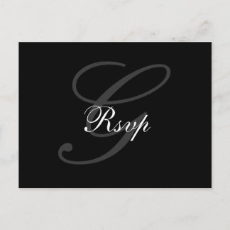 Wedding Monogram G RSVP Postcard Horizontal