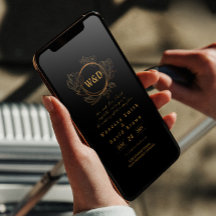 Wedding Monogram Minimalist Simple Elegant Gold