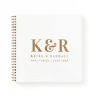 Wedding Monogram Minimalist Simple Gold and White