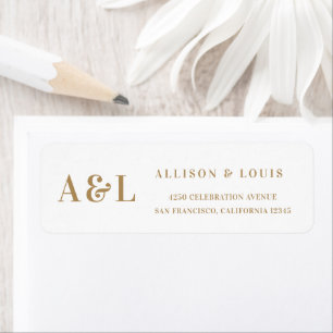 Wedding Monogram Minimalist White Gold