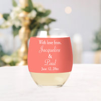 Wedding Monogram Names Coral White