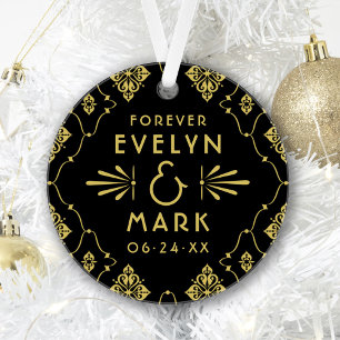 Wedding Monogram Ornament Art Deco