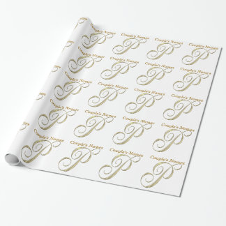 Wedding Monogram P Gift Wrapping paper