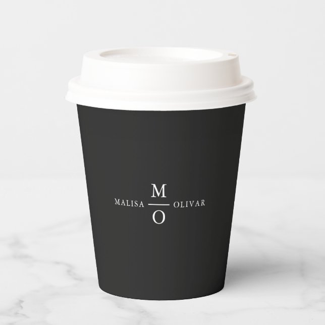 Wedding Monogram  Paper Cups (Front)