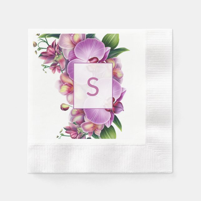 Wedding Monogram Paper Napkin (Front)