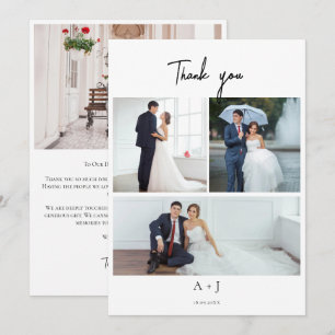 Wedding Monogram Photo Booth Collage Thank You  Card