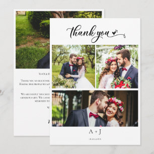 Wedding Monogram Photo Booth Collage Thank You  Card