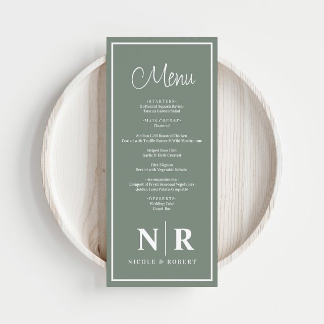 Wedding Monogram Reception Or Engagement Dinner Menu (Creator Uploaded)