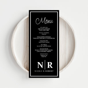 Wedding Monogram Reception Or Engagement Dinner Menu