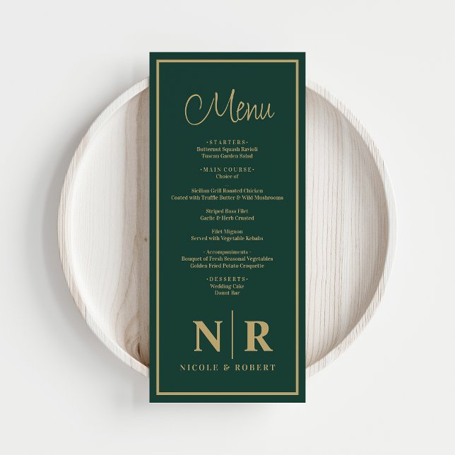 Wedding Monogram Reception Or Engagement Dinner Menu (Creator Uploaded)