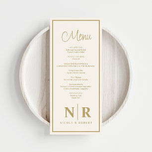 Wedding Monogram Reception Or Engagement Dinner Menu