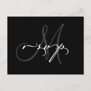 Wedding Monogram RSVP Postcard