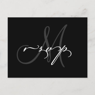 Wedding Monogram RSVP Postcard
