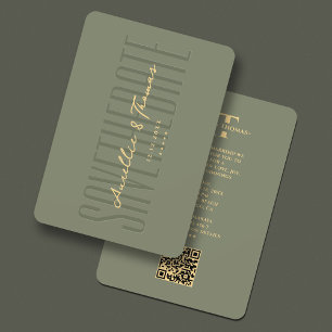 Wedding Monogram Sage Green Modern All in One Save The Date