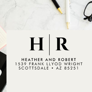 Wedding Monogram Simple Customized Return Address Self-inking Stamp