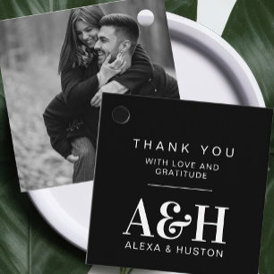 Wedding Monogram Simple Elegant Minimalist Chic Favour Tags
