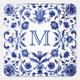 wedding monogram  square sticker