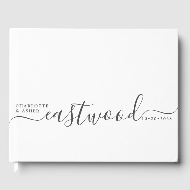 Wedding Monogram Wedding Guest Book (Front)