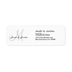 Wedding Monogram Wedding Thank You Address Label