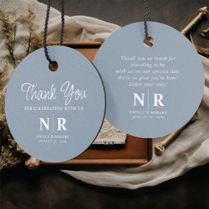 Wedding Monogram Welcome Gift Bag Or Basket Favour Tags