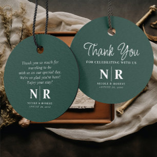 Wedding Monogram Welcome Gift Bag Or Basket Favour Tags