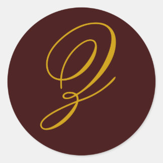 Wedding Monogram Z Gold Seal Sticker