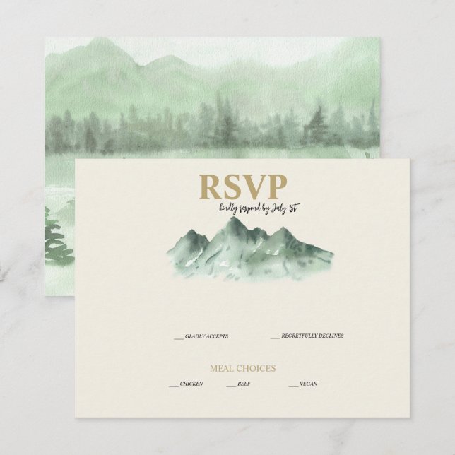 Wedding Mountains RSVP (Front/Back)