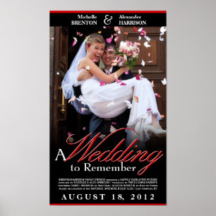 Wedding Movie Poster - Adjustable size Black & Red