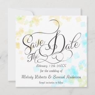 WEDDING -Mr and Mrs Pastel Beach Colours Confett Save The Date