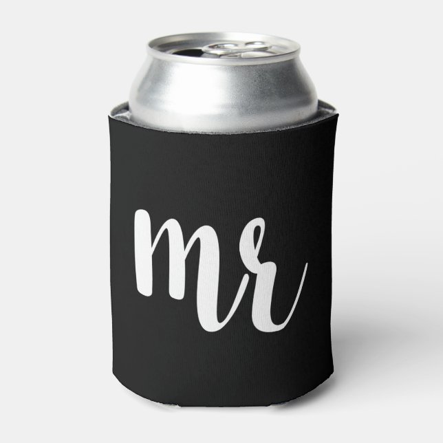 Wedding Mr. & Mrs. bride groom Can Cooler (Can Front)