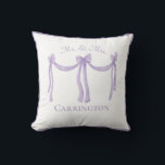 Wedding Mr. & Mrs. Keepsake Name Purple Elegant Cushion<br><div class="desc">Beautiful and elegant wedding keepsake pillow in purple/lavender. Absolutely gorgeous.  Add the bride and groom name and make it their own.  What a pretty bridal shower or wedding gift they can enjoy for years and years.</div>