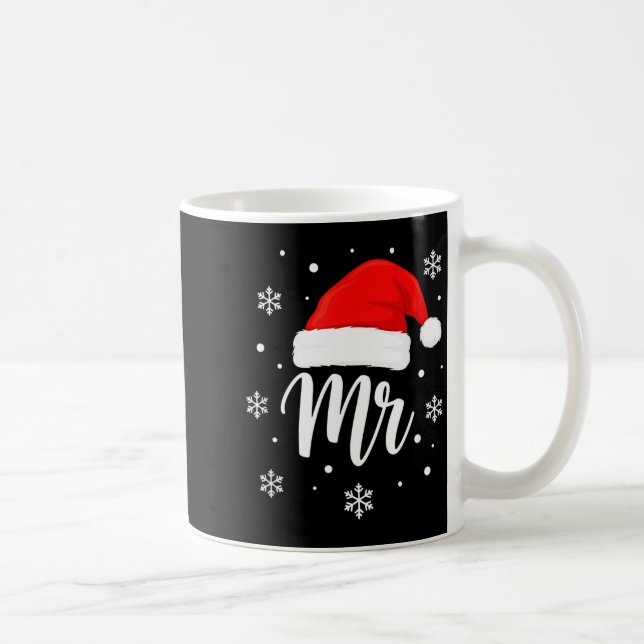 Wedding Mr. Santa Hat, Mr. Christmas Snowflakes Fo Coffee Mug (Right)