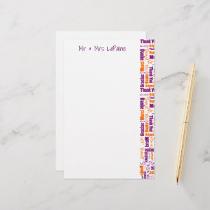 Wedding Multilingual Thank You Typography Collage Stationery