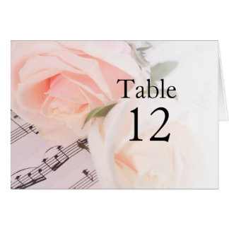 Wedding Music Light Pink Roses Table card