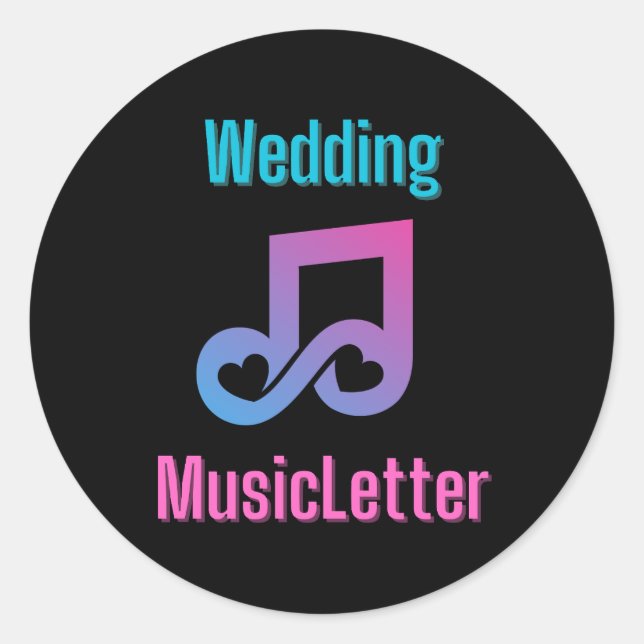 Wedding MusicLetter Logo Sticker (Front)