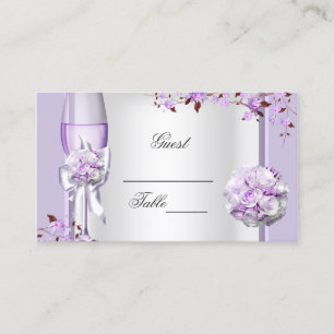Wedding Name Place Lavender Purple Lilac 4 Place Card