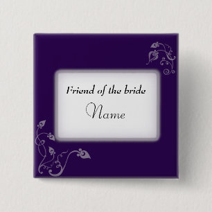 Wedding name tag 15 cm square badge