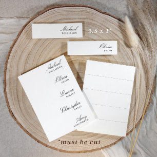 Wedding Name Tags for Menus 3.5 x 1 Script Cards