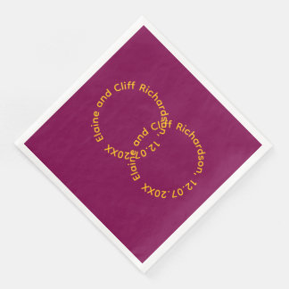 Wedding Names in Circles  Napkin