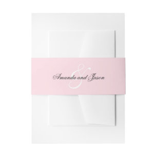Wedding Names Pink Invitation Belly Band