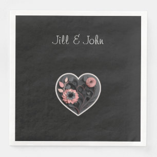 Wedding Napkin Heart Personalised Name